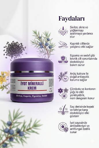 İYOT MİNERALLİ KREM- SİVİLCE-KAŞINTI-EGZAMA-SEDEF 50 ML