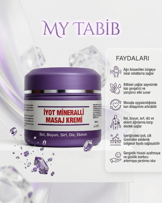 İYOT MİNERALLİ MASAJ-AĞRI- KREMİ 50 ML-Bel-Boyun-Sırt-Diz-Eklem