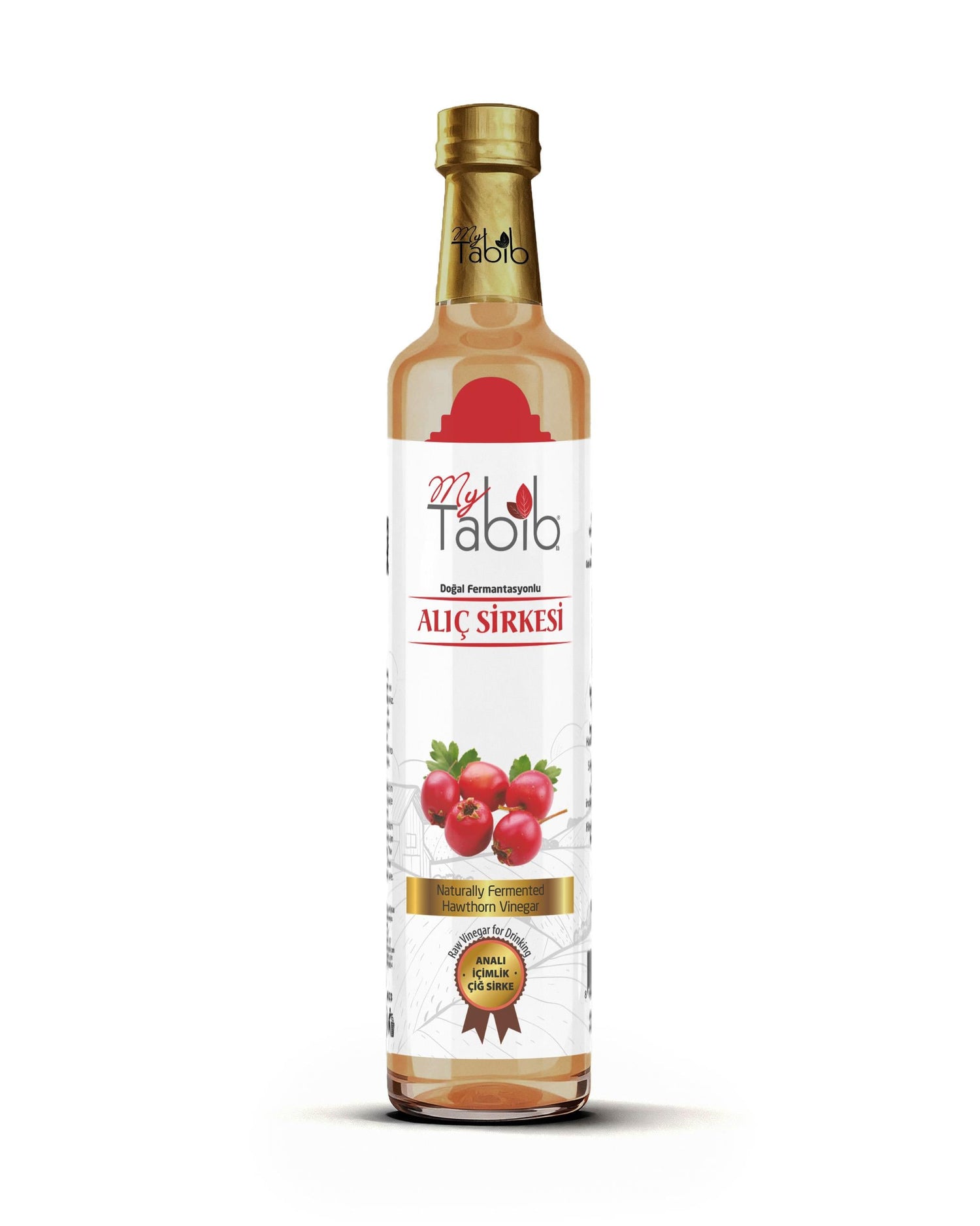 My Tabib Doğal Fermente Alıç Sirkesi 500 ml | Kalp ve Sindirim Dostu, Analı ve Çiğ Sirke