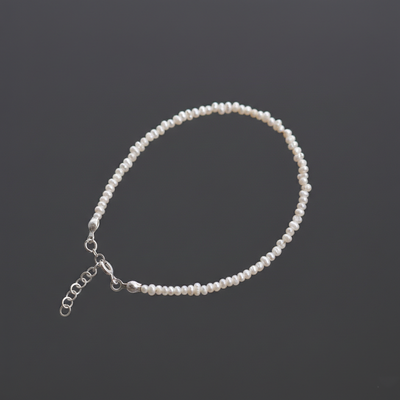 İNCİ TAŞI BİLEKLİK- GÜMÜŞ AKSAMLI 3 MM