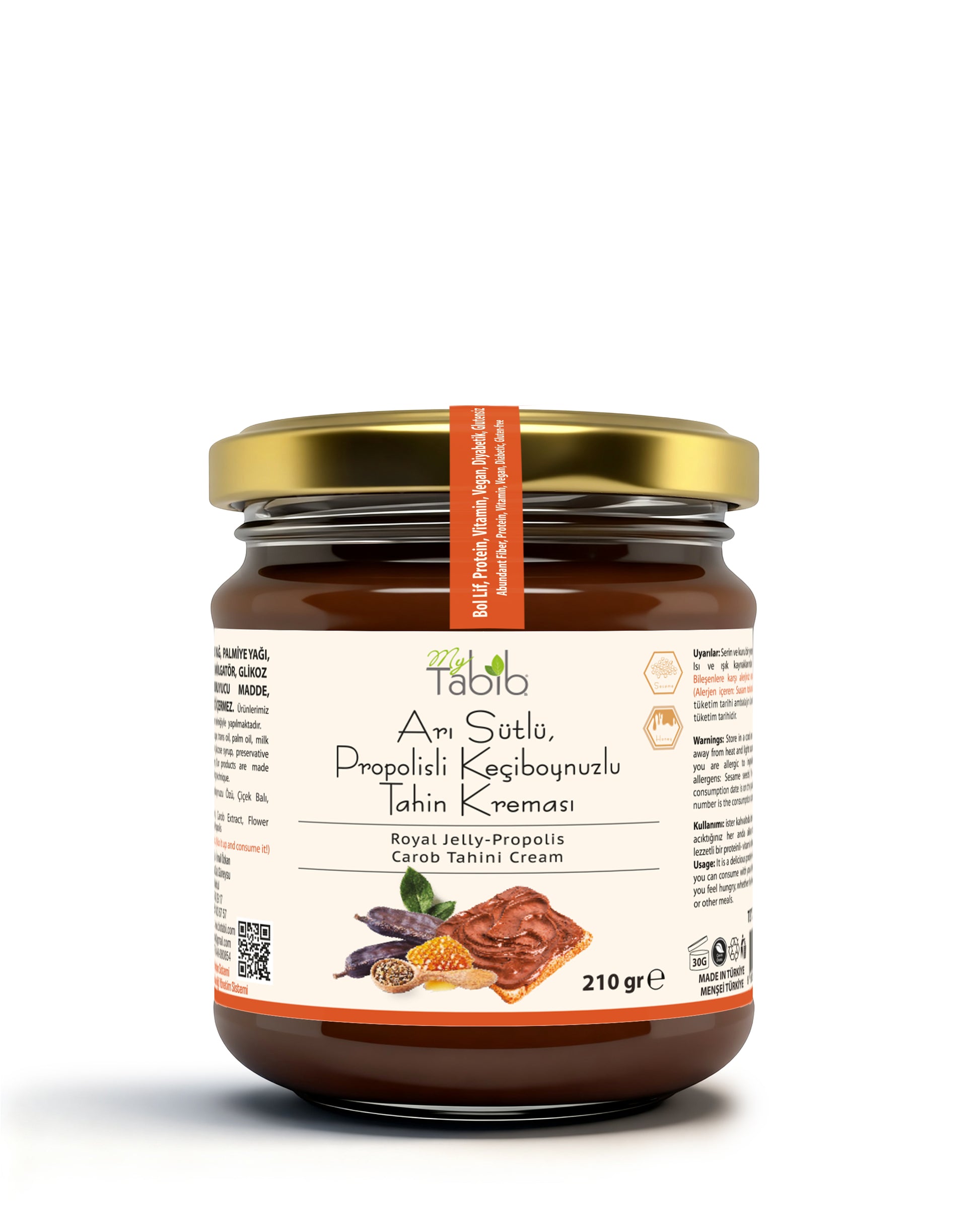 KEÇİBOYNUZU TAHİN KREMASI-ARISÜTLÜ-PROPOLİSLİ 210 GR
