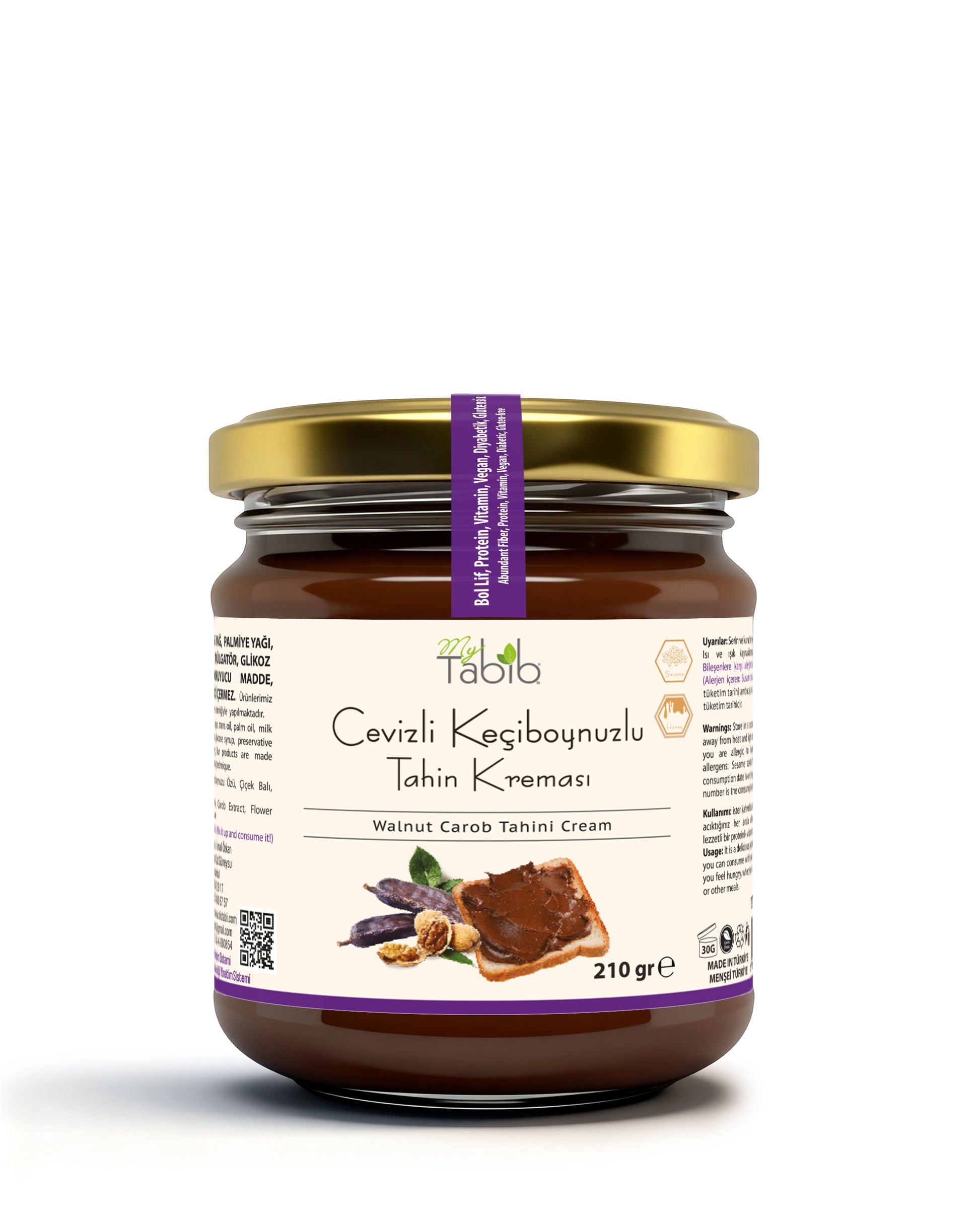 KEÇİBOYNUZU TAHİN KREMASI-CEVİZLİ 210 GR
