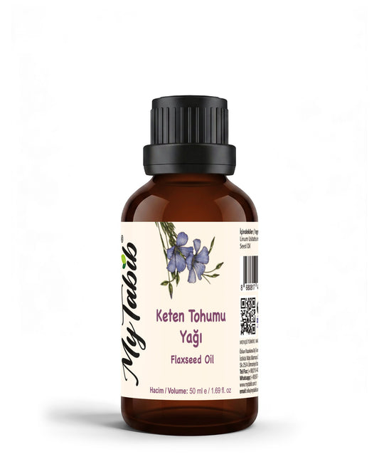 MyTabib Keten Tohumu Yağı 50 ml | Soğuk Sıkım Gıda ve Kozmetik Yağ