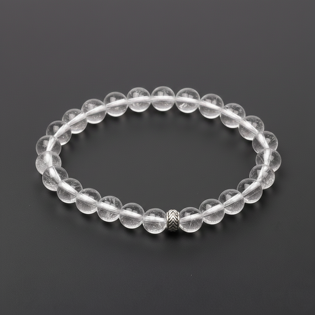 KİRİSTAL KUVARS TAŞI ELASTİK BİLEKLİK 8 MM