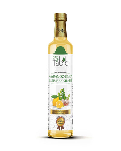 MAYDANOZ-LİMON-SARIMSAK SİRKESİ-ANALI İÇİMLİK ÇİĞ SİRKE 500 ML