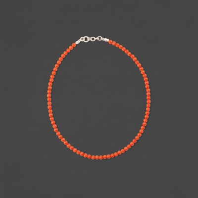 MERCAN TAŞI BİLEKLİK- GÜMÜŞ AKSAMLI 3 MM