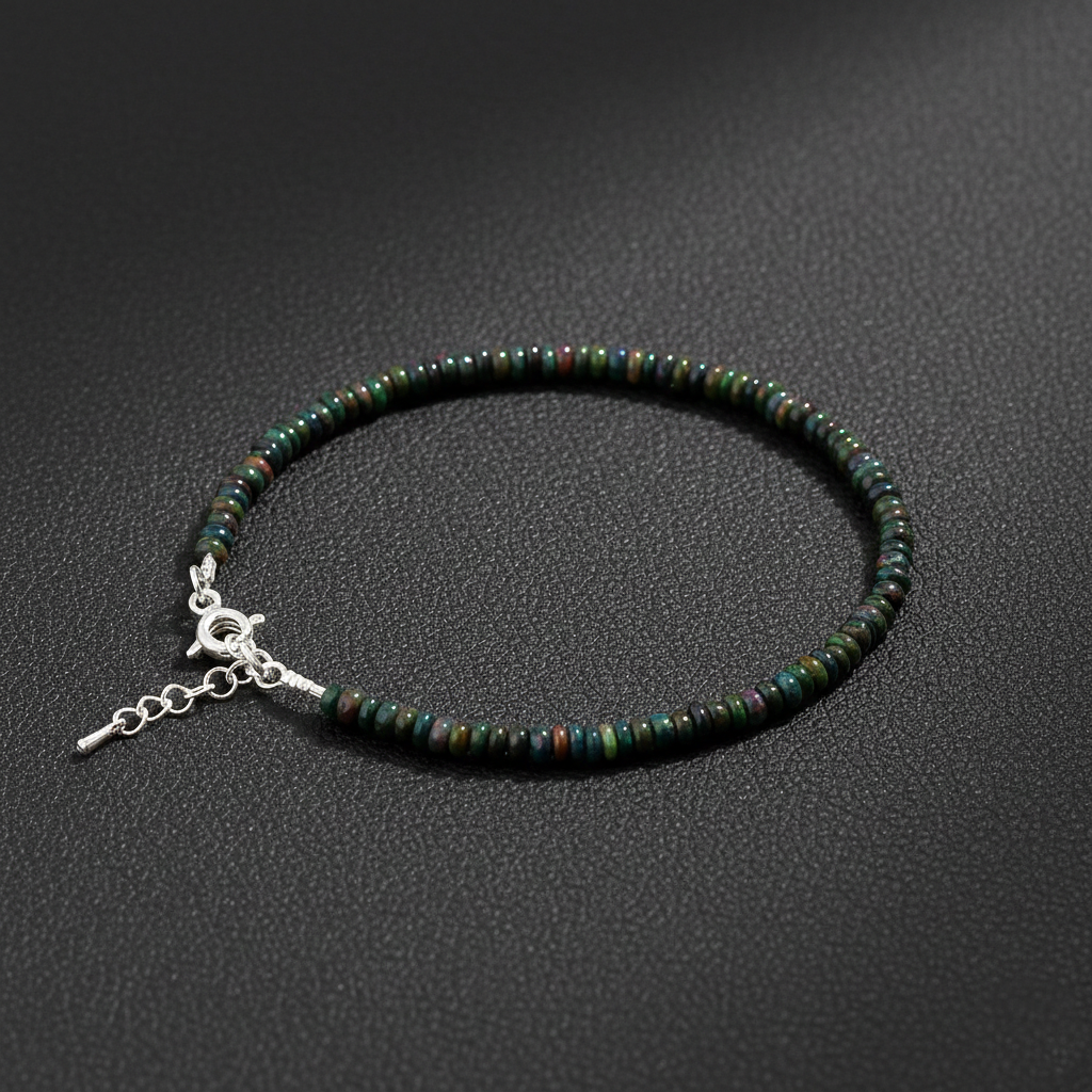 OPAL TAŞI BİLEKLİK- GÜMÜŞ AKSAMLI 3 MM