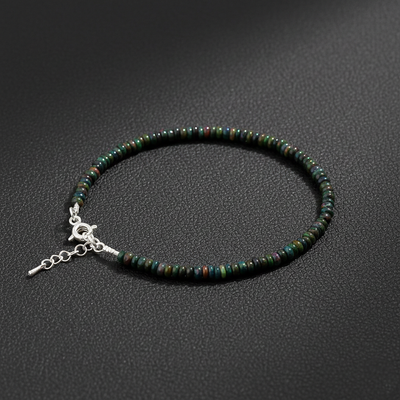 OPAL TAŞI BİLEKLİK- GÜMÜŞ AKSAMLI 3 MM