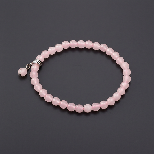 FERTAŞ Pembe Kuvars Taşı Elastik Bileklik 8 mm | Doğal Taş Bileklik