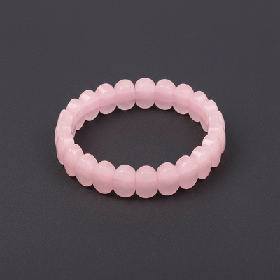 PEMBE KUVARS TAŞI ELASTİK YASSI KESİM BİLEKLİK
